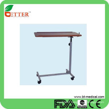 medical over bed table with castors
